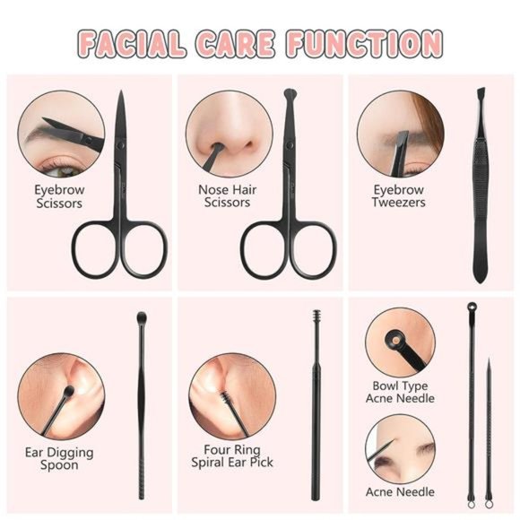 Manicure Set 19pcs Stainless Steel Professional Nail Clippers Pedicure Set - Picture 4 of 7